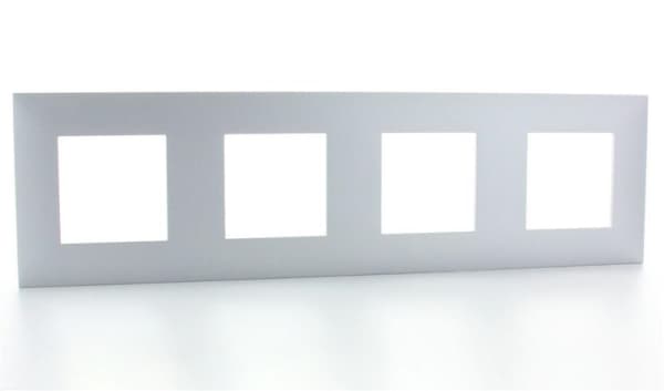 Valena plaque 4 postes horizontal - vertical entraxe 71mm Alu