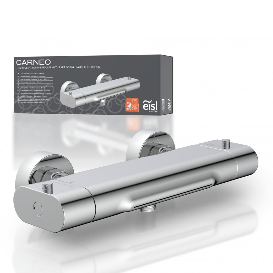 1330090 CARNEO Mitigeur bain/douche, avec bec cascade, chromé