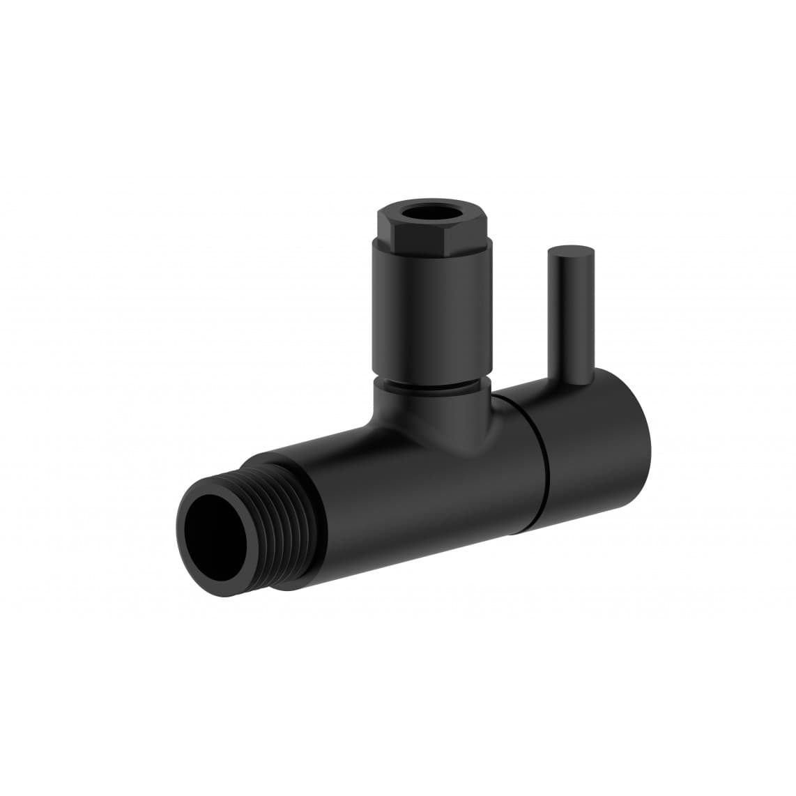 98166120 MS hoekstopkraan, 1/2"BU x 10 mmQ, zwart mat, met rozet