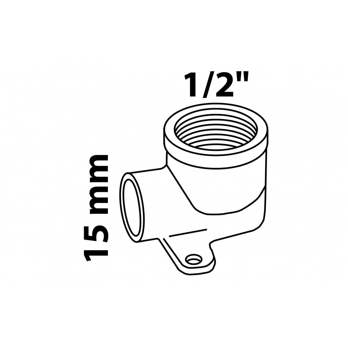 989122055 BR disque mural, vierge, 15 mm x 1/2" F, 1 manchon (4472g)