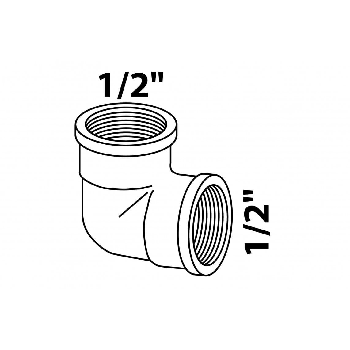 989382155 LT coude 90°, chromé, 1/2" F
