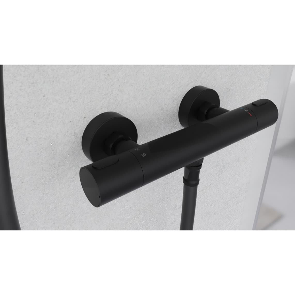 33186 LOS ANGELES Thermostatic shower mixer, black matt