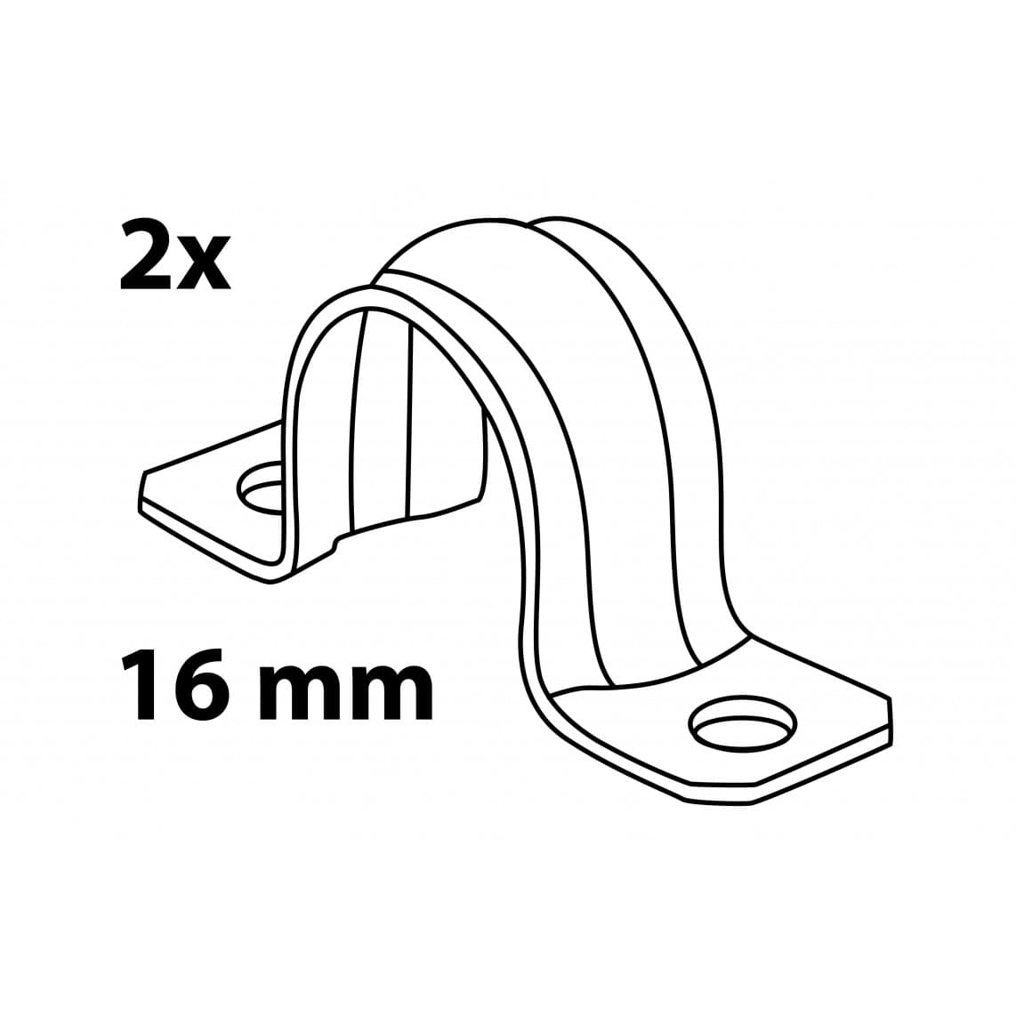 973800255 collier pour tube, galvanisé, 16 mm (2x)