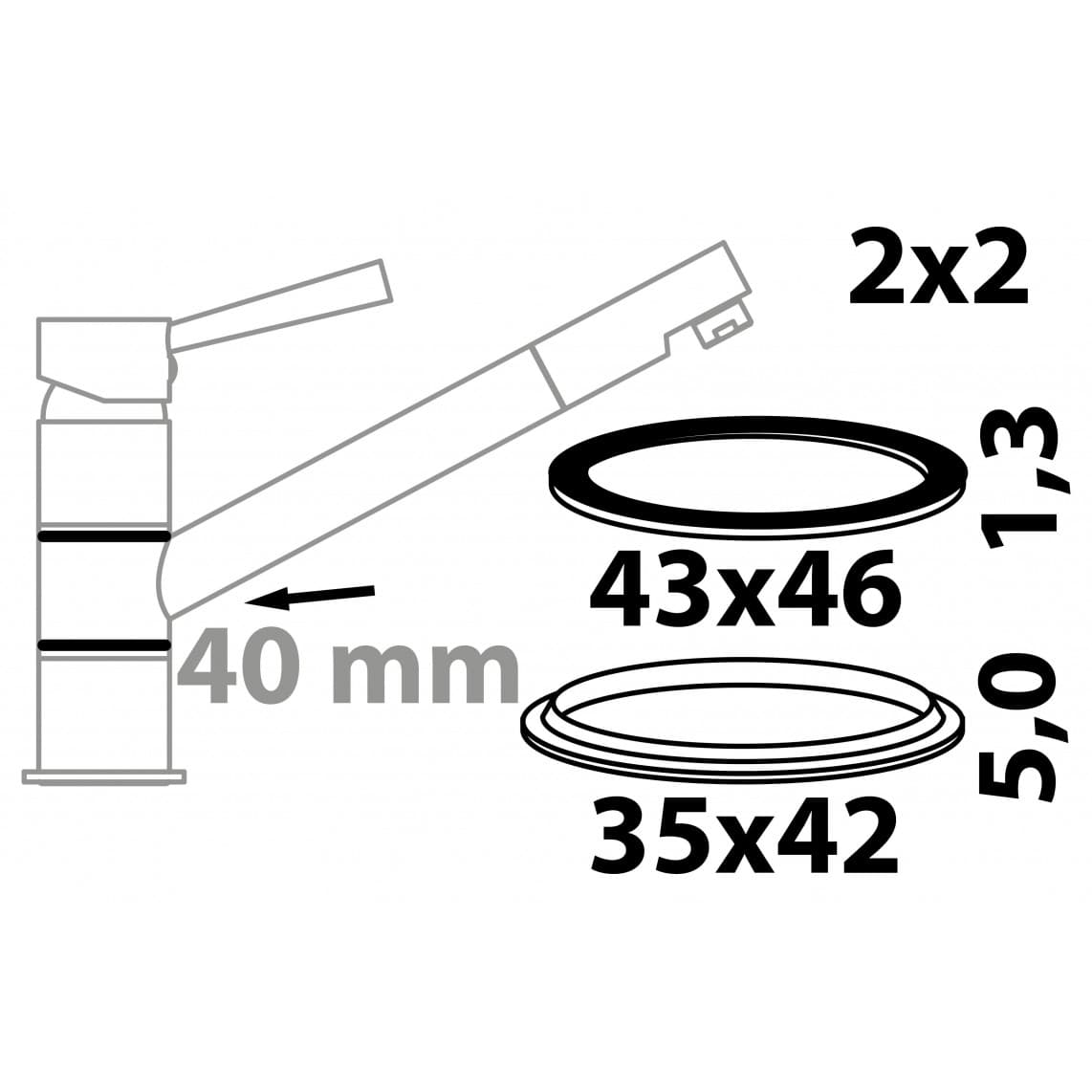 98697220 joint à lèvre et bague de glissement, pour Mitigeure pivotante 40 mm (2x2)
