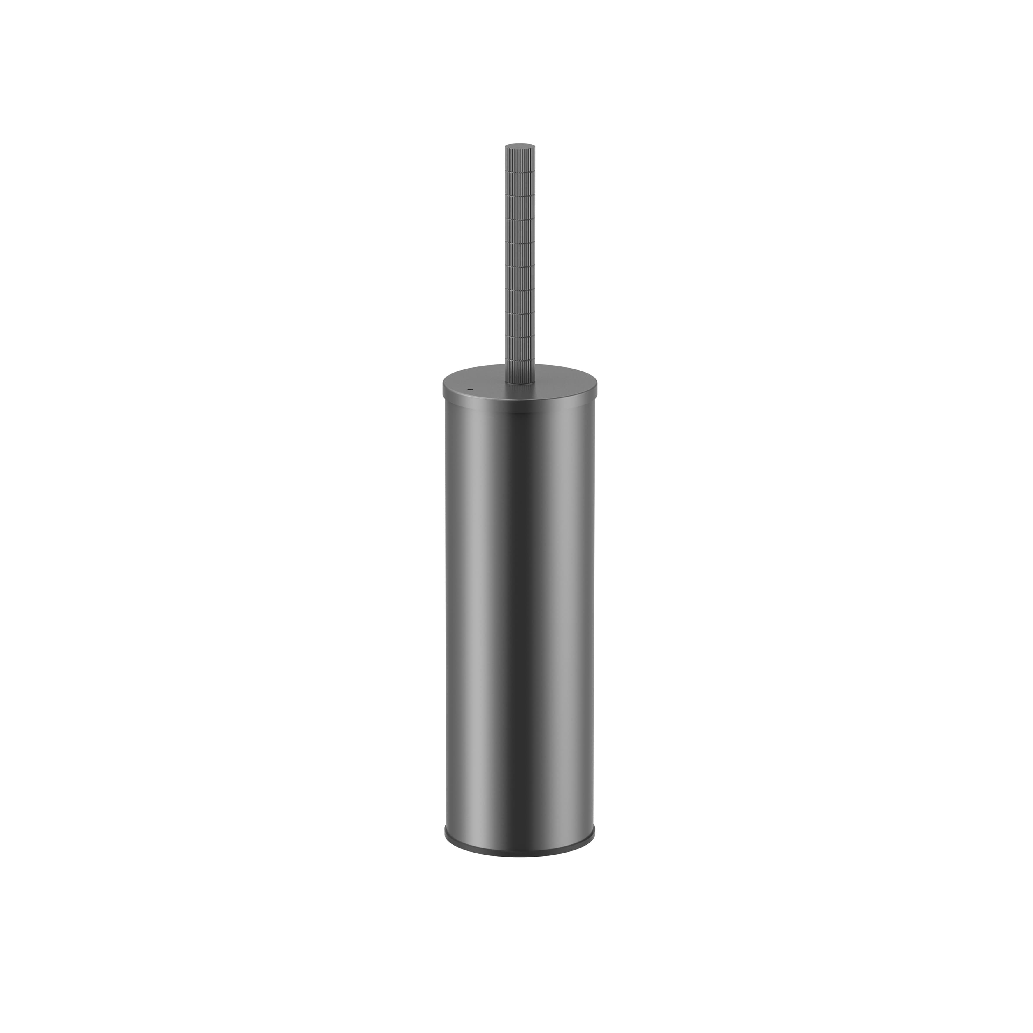 STRIA Toilet brush – holder – ribbed handle – suspended or floor‑mounted – plastic receptacle – gunmetal (PVD)