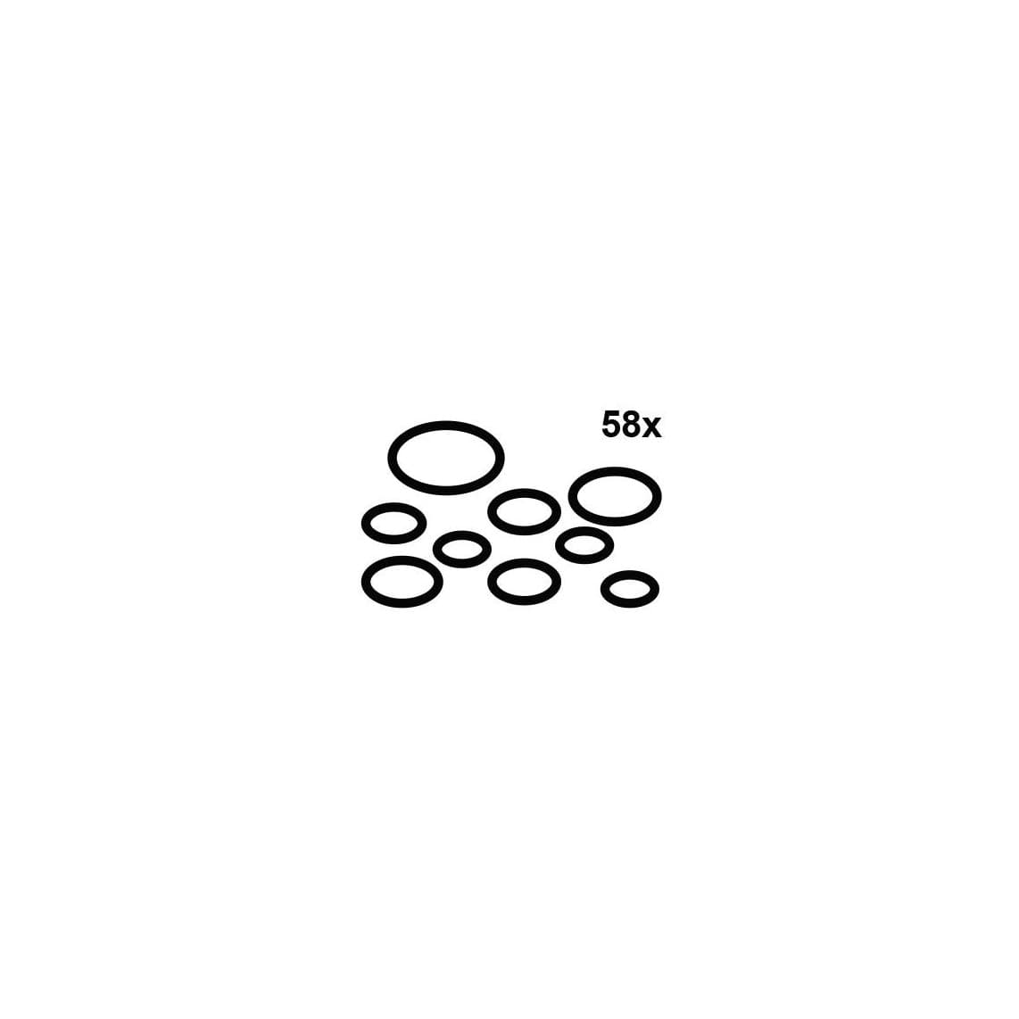 98696430 O-ring assortment, rubber, with mixer tap grease 7 g, various sizes (58x)