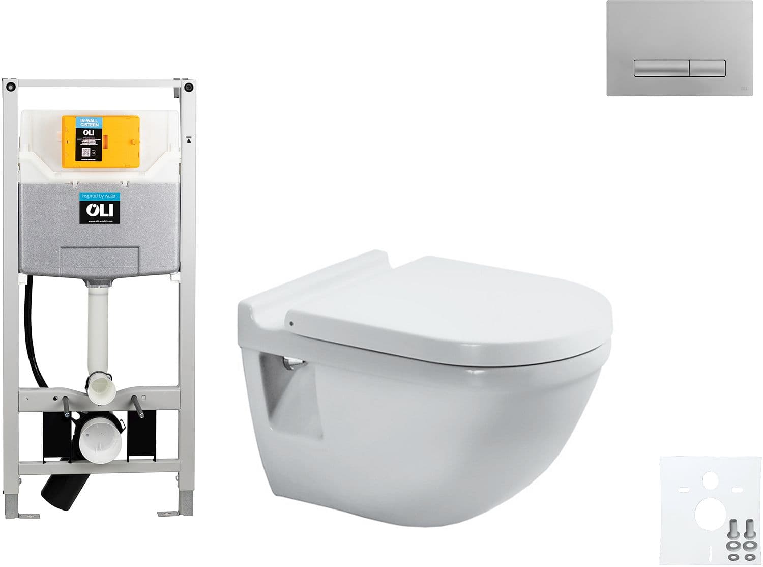WALLFIX OLI WC SUSPENDU STARCK 3 DURAVIT GLAM MAT CHROME