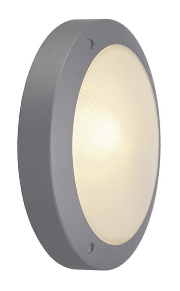 Bulan plafonnier, rond, Gris Argent, E14, maximum 60W, verre satiné