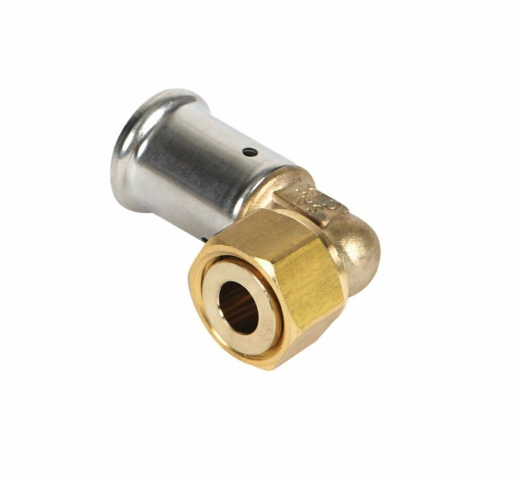 Henco knie 90° press naar vlakke dichting binnendraad vorm bocht 26x3/4" vue 1