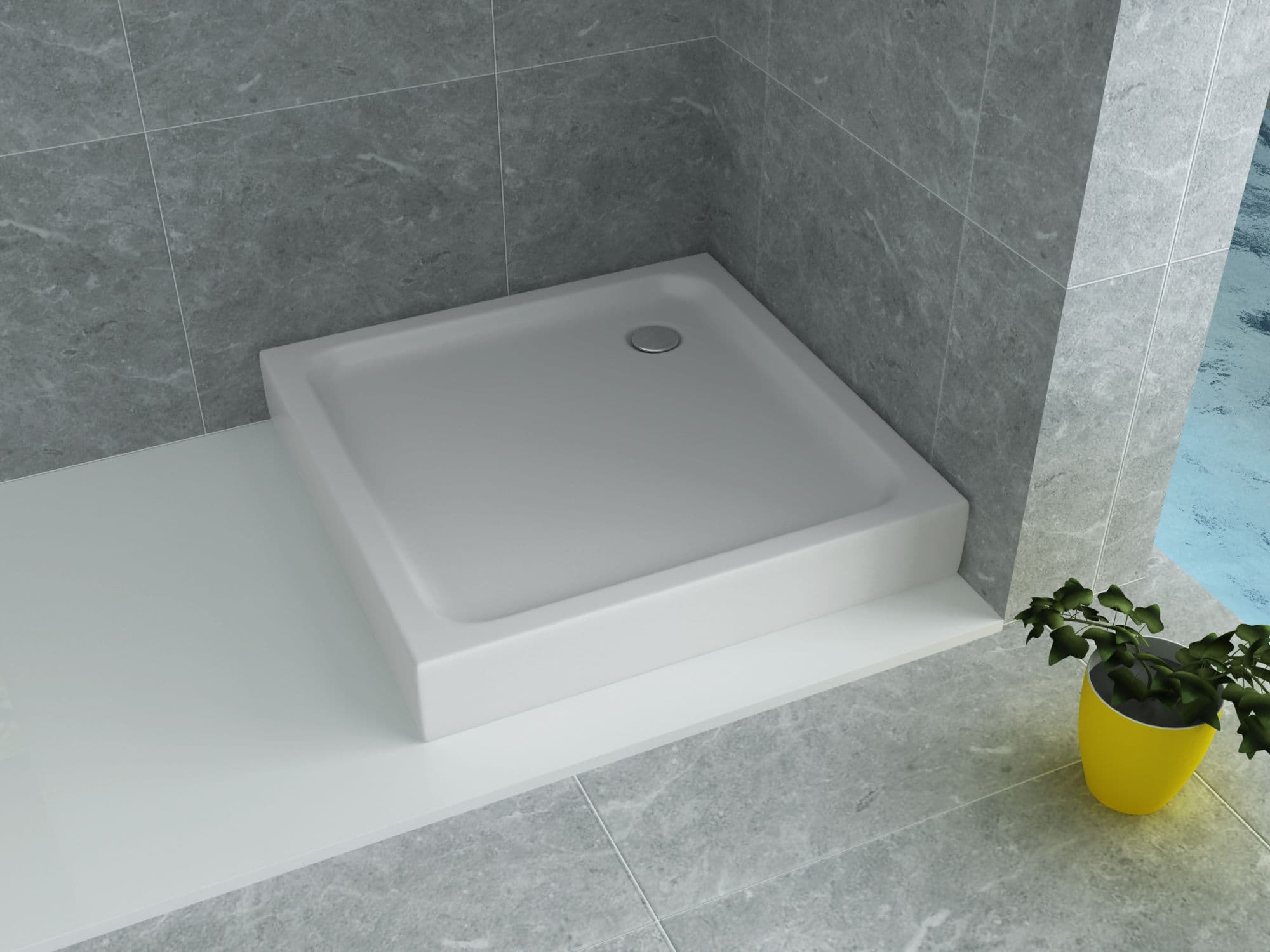 ALONI RECEVEUR DE DOUCHE ACRYLIQUE CARRÉ (80X80X15CM) - BLANC vue 1