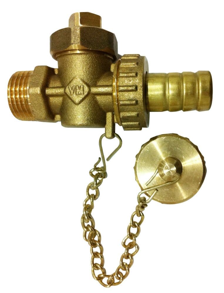 Robinet de remplissage et de vidange avec bouchon et chaînette 3/8" vue 1