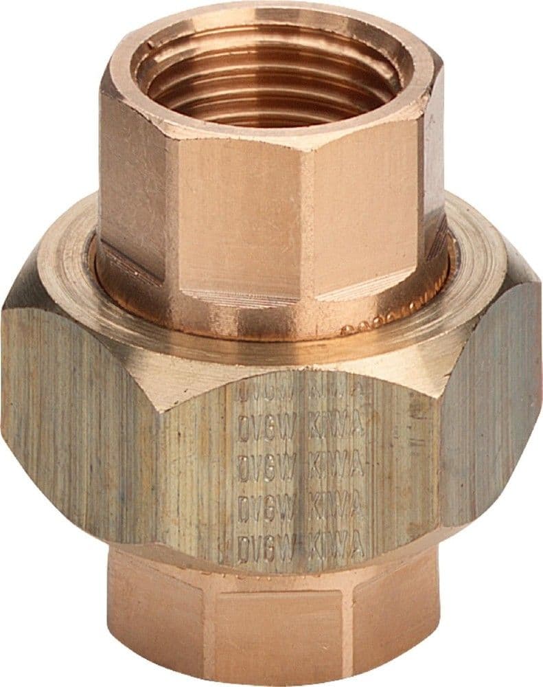 Viega schroefkoppeling brons plat 6/4"FF vue 1