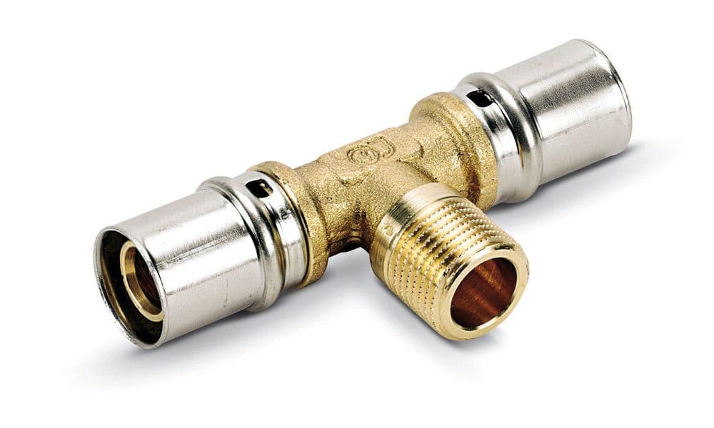 SYSTEMPEX Té tube alu raccord à sertir 20-3/4"M 20 vue 1