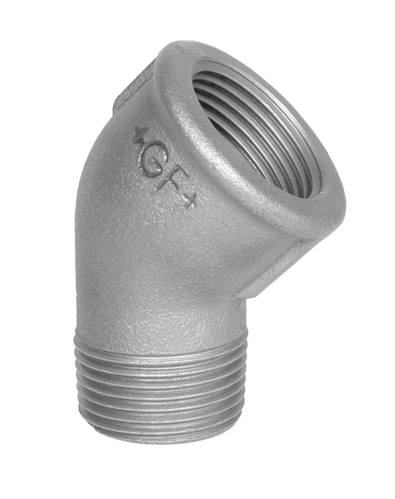 Gegoldg Fischer galvanisé nr.121 elbow 45° MF 4/4" vue 1