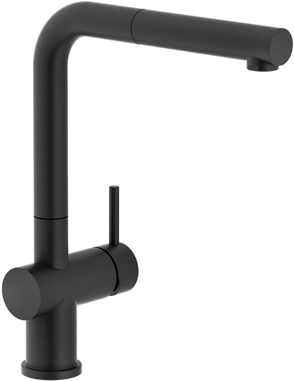 1GREEP MENGKRAAN KEUKEN LIVE NOBILI L-UITLOOP+HANDDOUCHE MAT ZWART vue 1