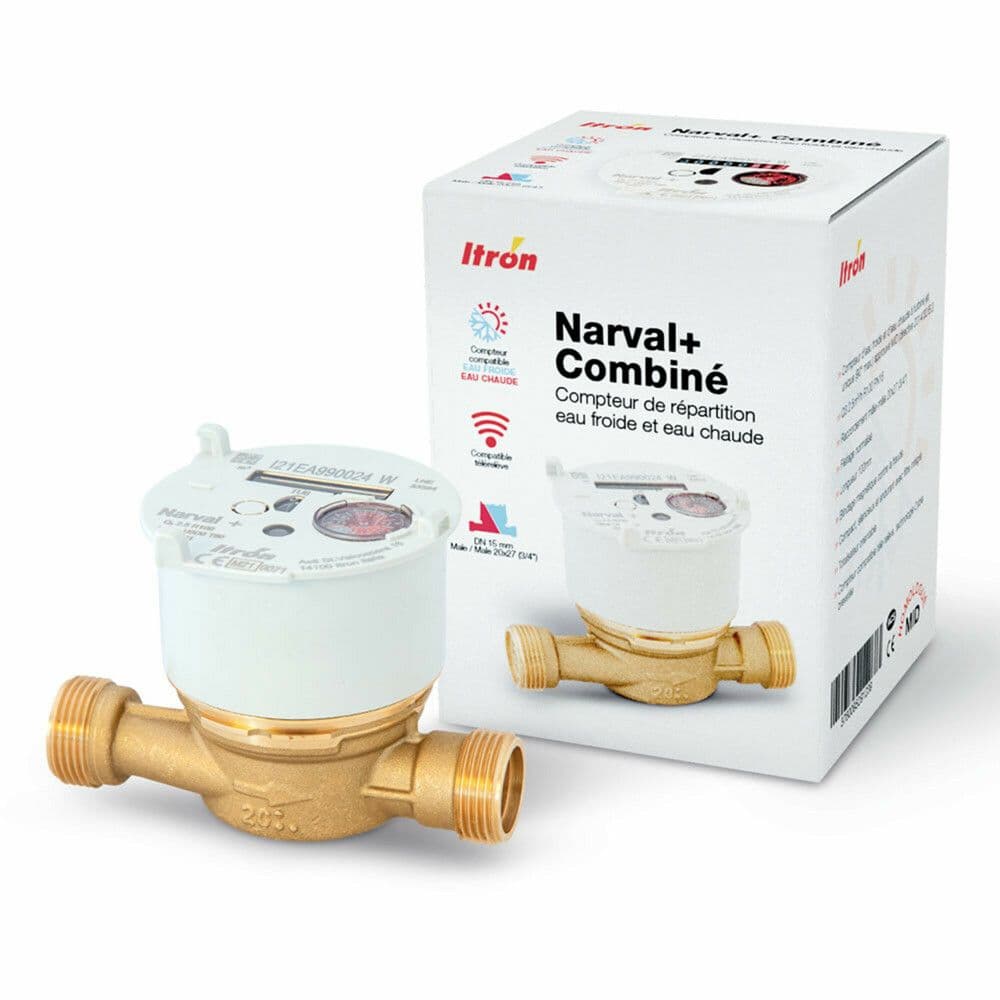 Itron Narval+ koud- en warmwatermeter 3/4 DN20 L130mm vue 1