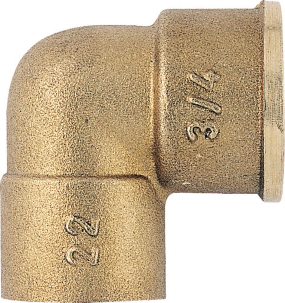 coude fer/cuivre matière laiton 3/4"F x 22 mm vue 1