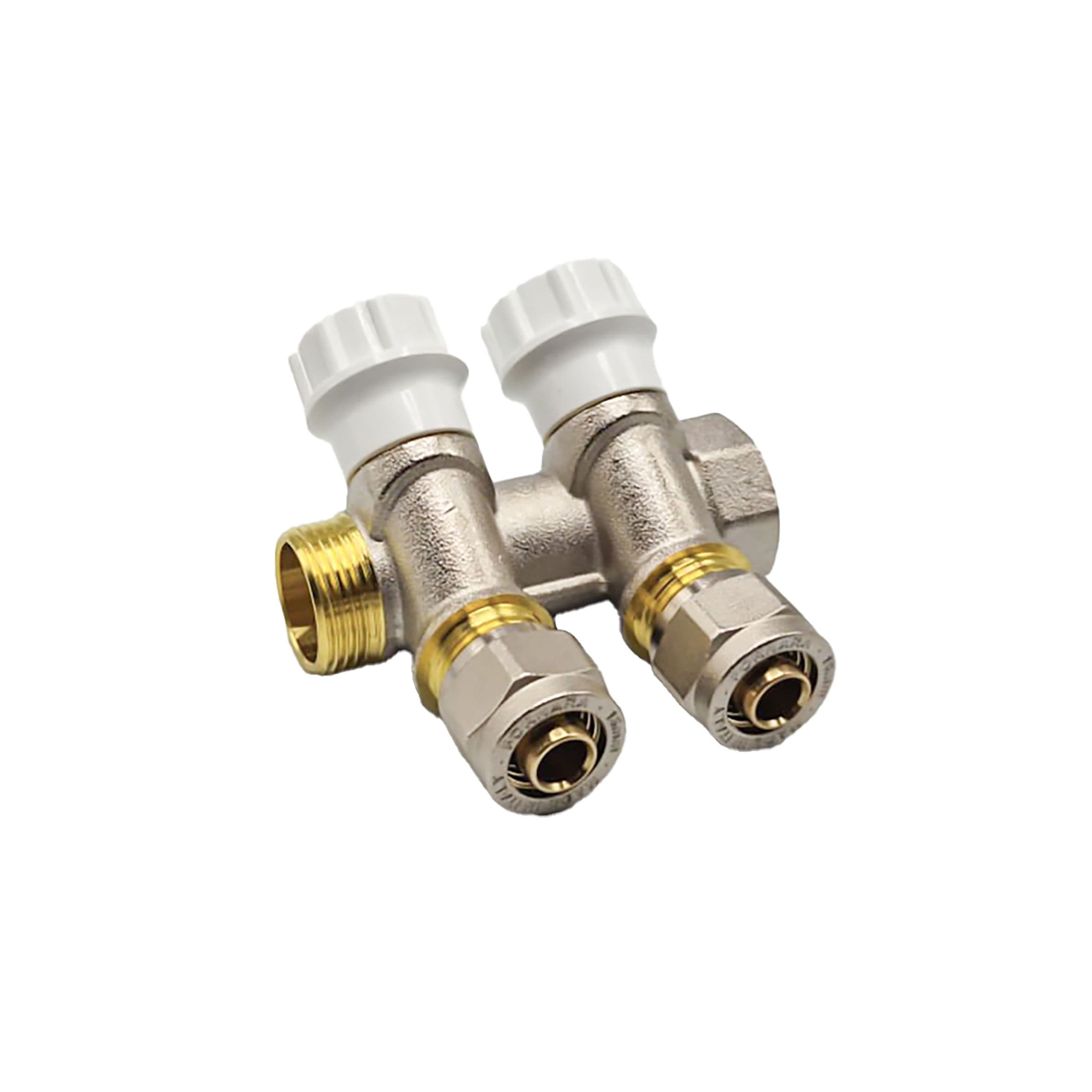 KIT ROBINET COLLECTEUR 3/4M - 2 SORTIES 1/2M + RACCORDS vue 1