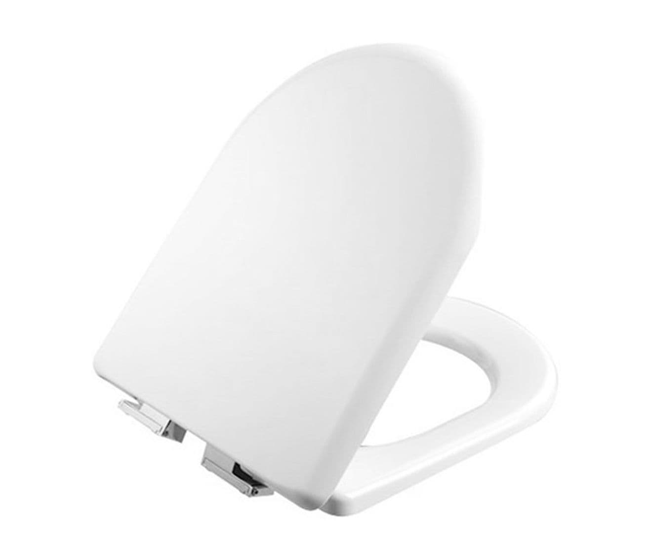 WC-ZITTING DUROPLAST, WIT INOX SCHARNIEREN, SOFTCLOSE vue 1