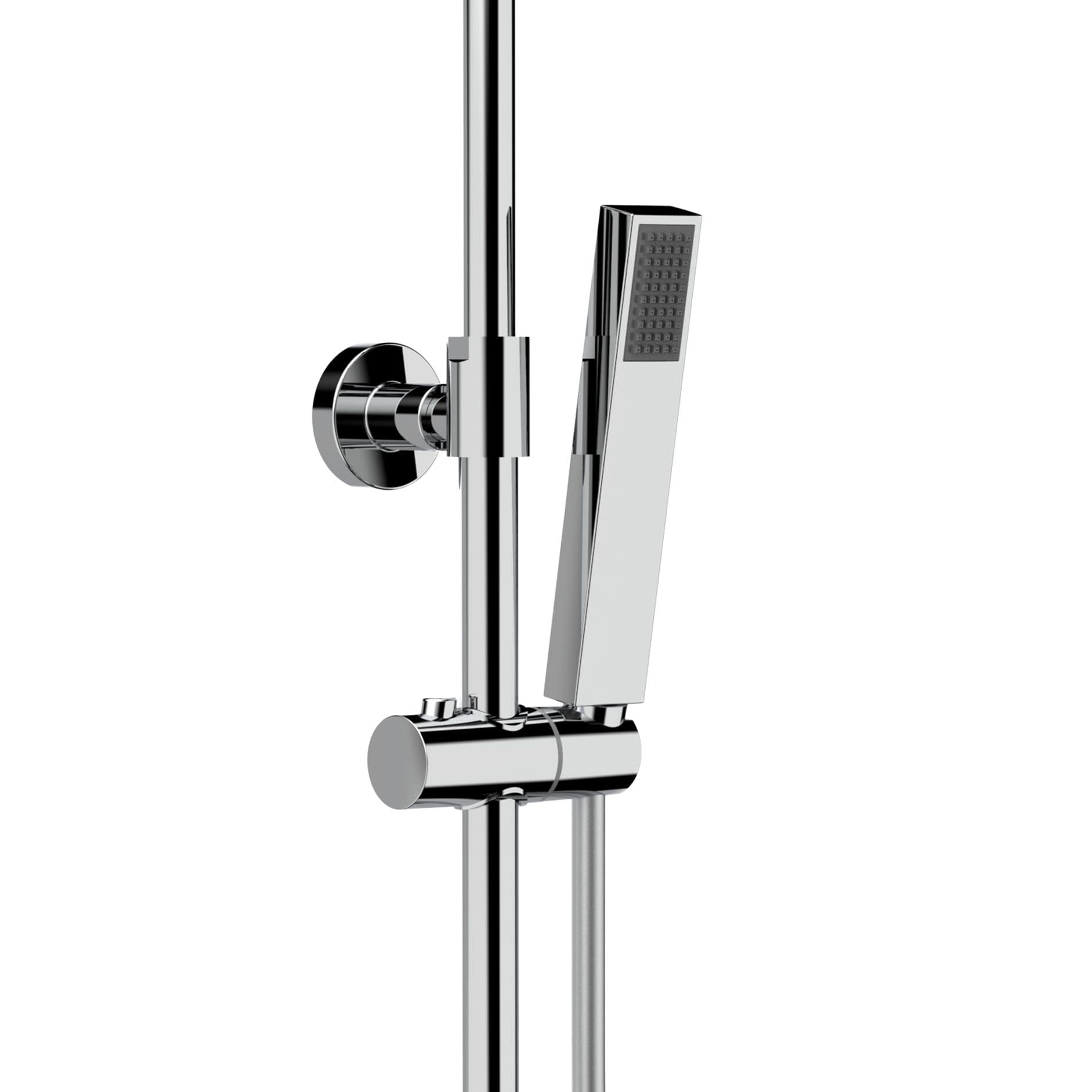 ALONI OPTIMA QUADRO SET DE DOUCHE À JETS DE PLUIE – THERMOSTATIQUE – MONTAGE APPARENT – COOL TOUCH - BELGAQUA – CHROME vue 1
