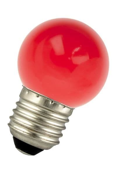 Led party bulb ball G45 E27 1W Red 30lm 240V 360° 45 x 70mm IP44 Plastic bulb Christmas lighting vue 1