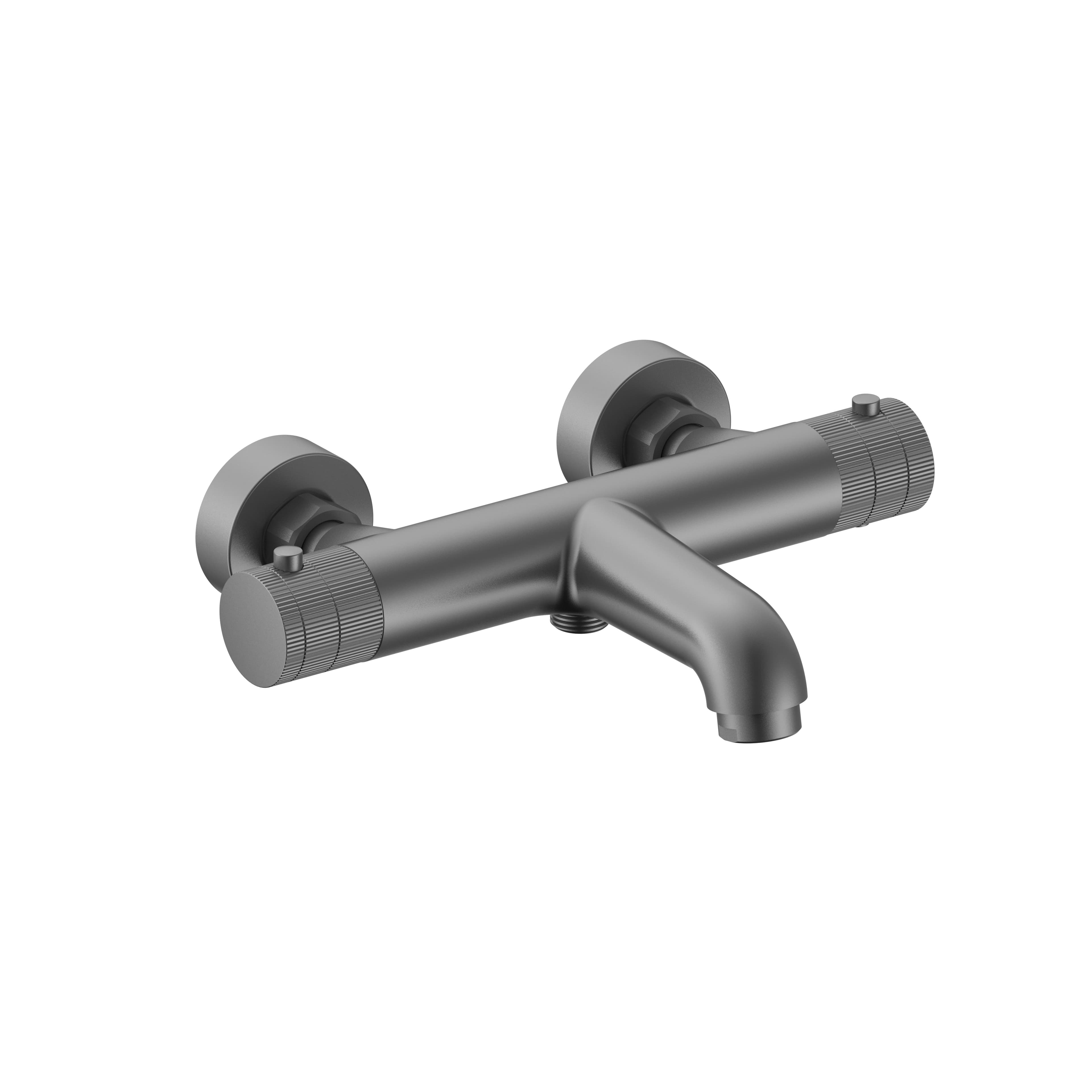 STRIA BADMENGKRAAN - THERMOSTATISCH - OPBOUW - KNOPPEN MET RIBBELSTRUCTUUR - BELGAQUA - GUNMETAL (PVD) vue 1