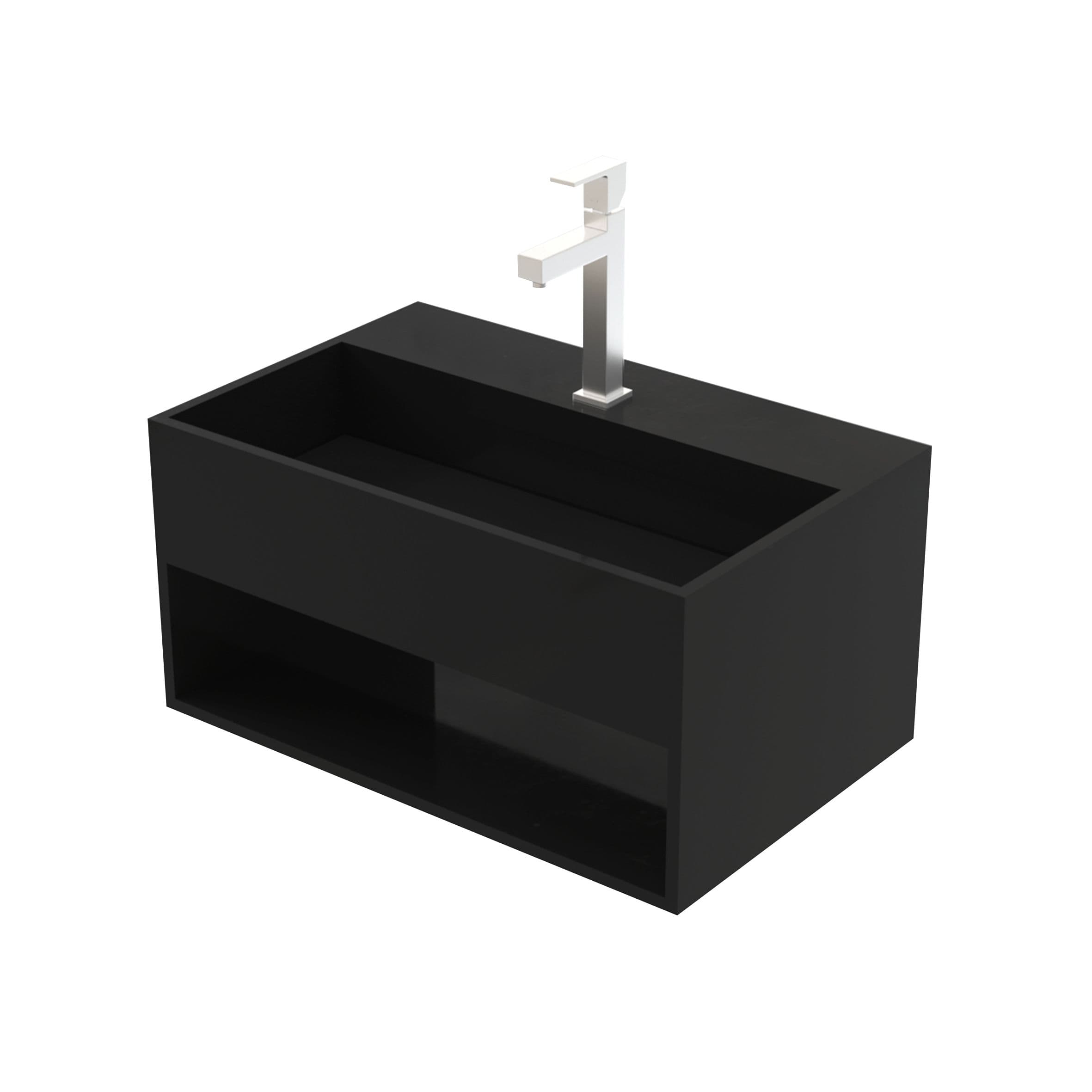 SOLID SURFACE VASQUE CANIVEAU (50X32,4X25CM) - NOIR MAT vue 1