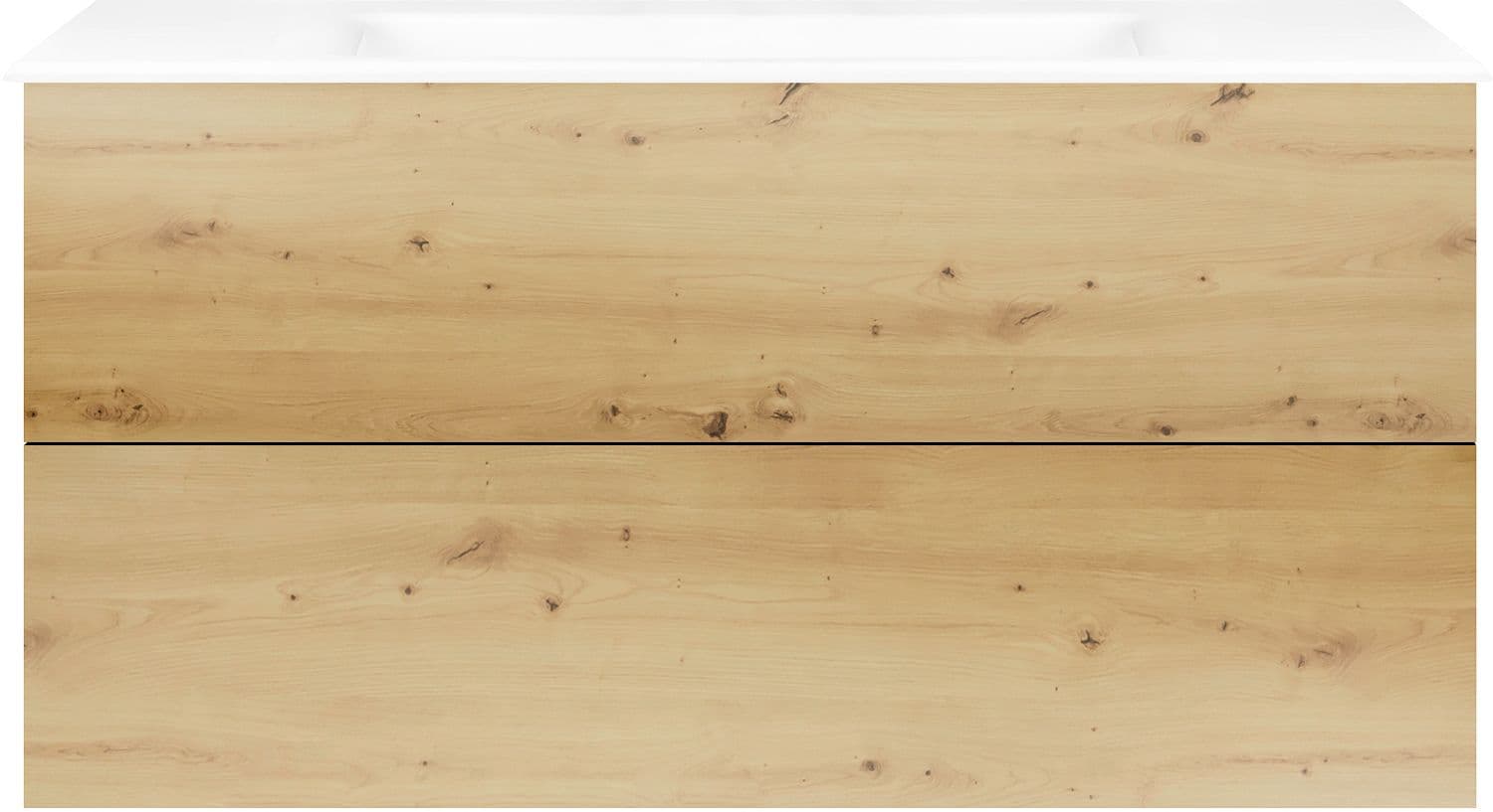 ONDERBOUW COFFEE 2 LADES 120 EIKEN DECOR URBAN +WASTAFEL PORSELEIN ZONDER KRAANGAT WIT