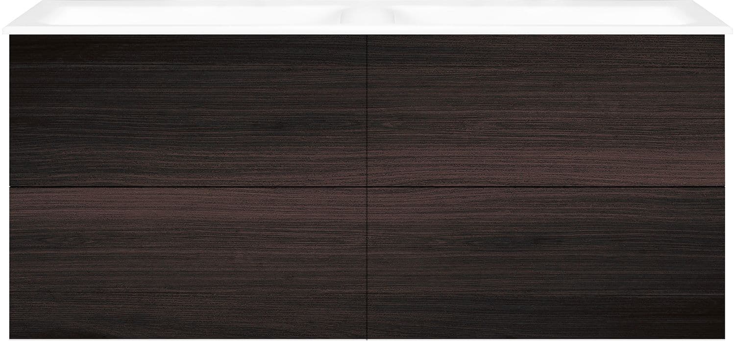ONDERBOUW COFFEE 4 LADES 140 DUO EIK DECOR MOKKA +DUBBELE WASTAFEL PORSELEIN ZONDER KRAANGAT WIT