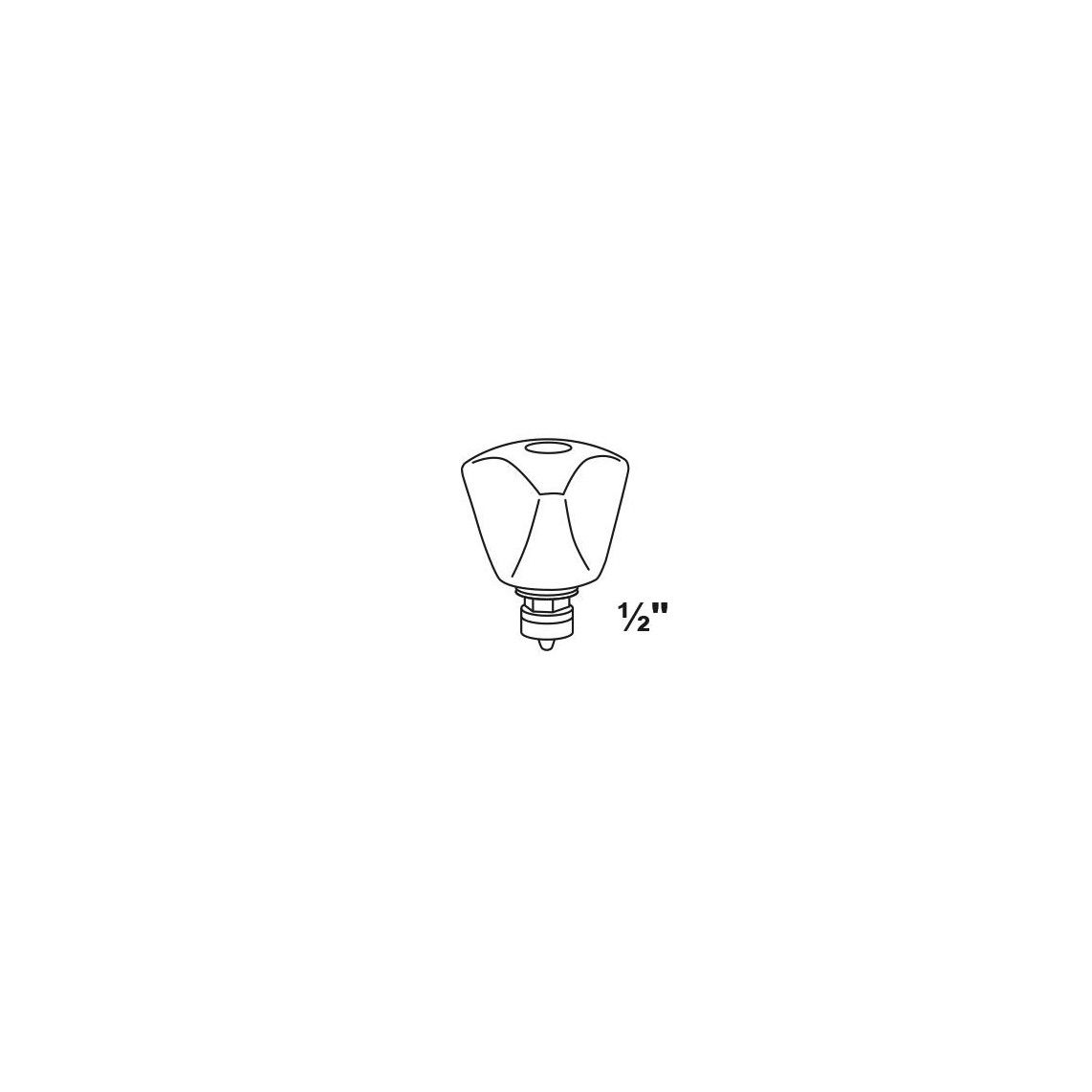 986151048 Dome handle, chrome, 1/2", with upper part, marking blue vue 2