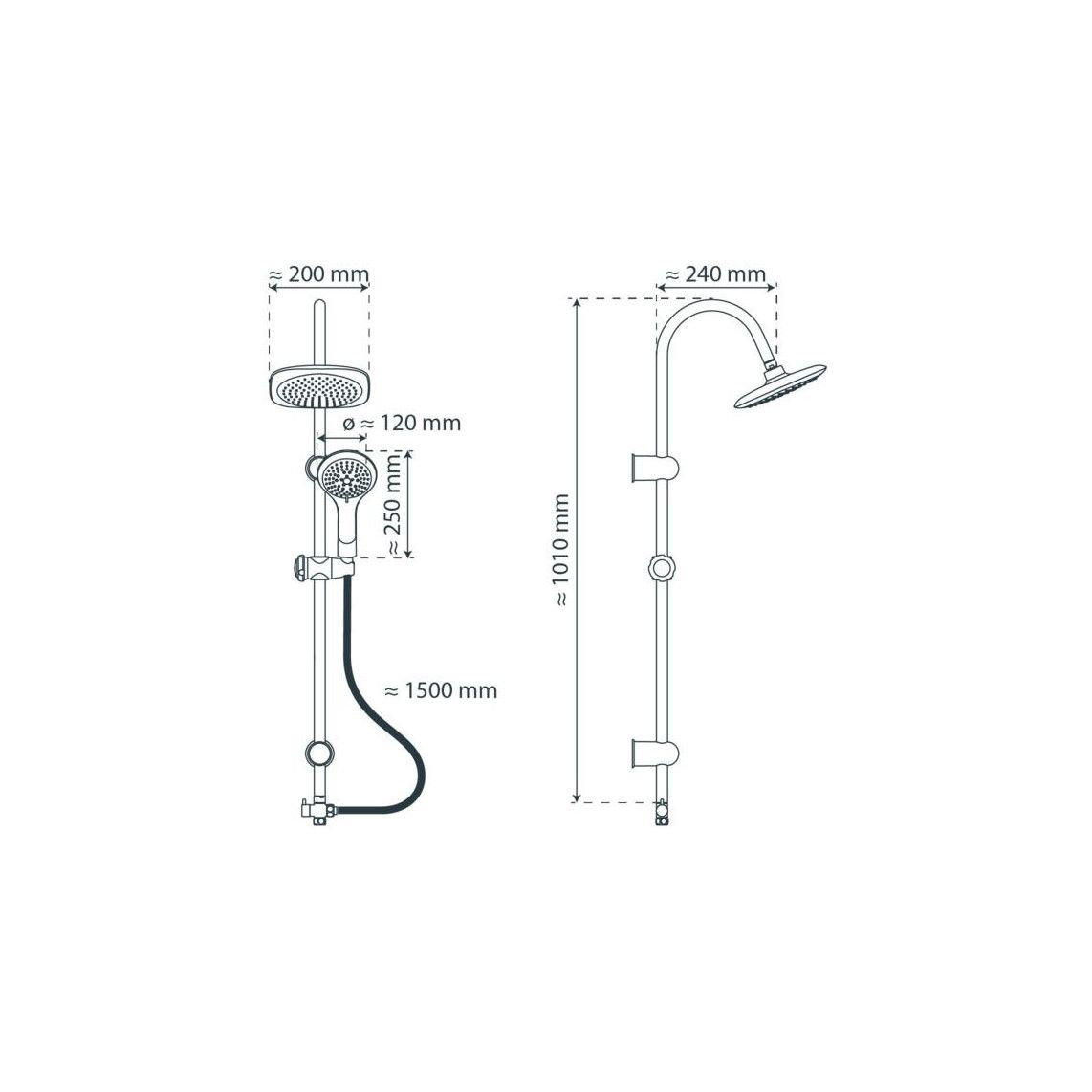 60057 TENERIFFA Regendouche set, chroom/wit vue 6