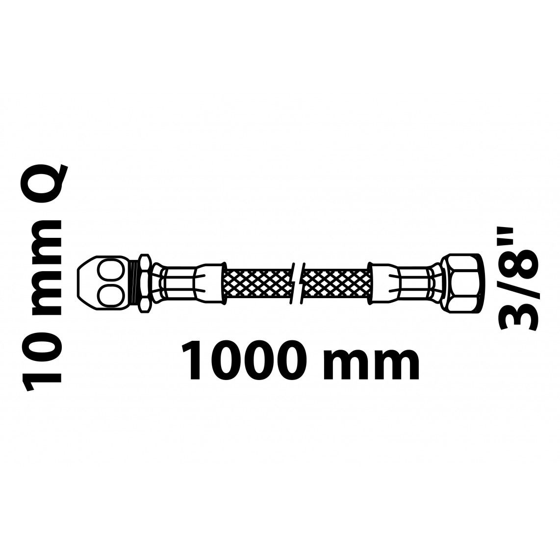 98627958 Flexaansluitslang 1000 mm, 3/8"BI x 10 mmQ vue 2