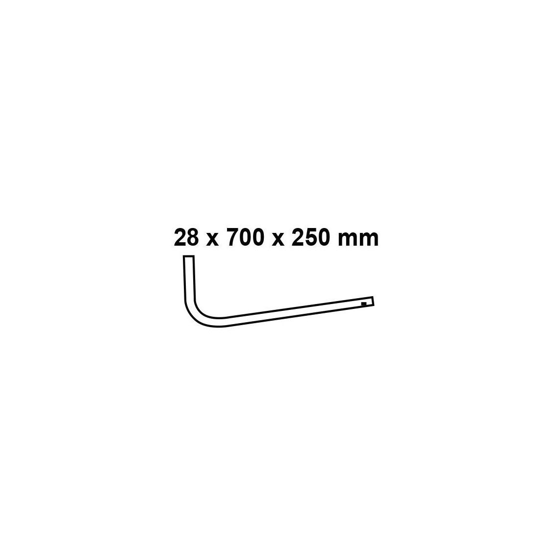 98818240 valpijp 90° recht, wit, 700 x 250 mm vue 2