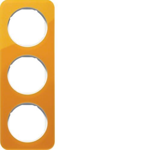 Plaque de recouvrement 3 postes R.1 acryl Orange transparent / Blanc polaire