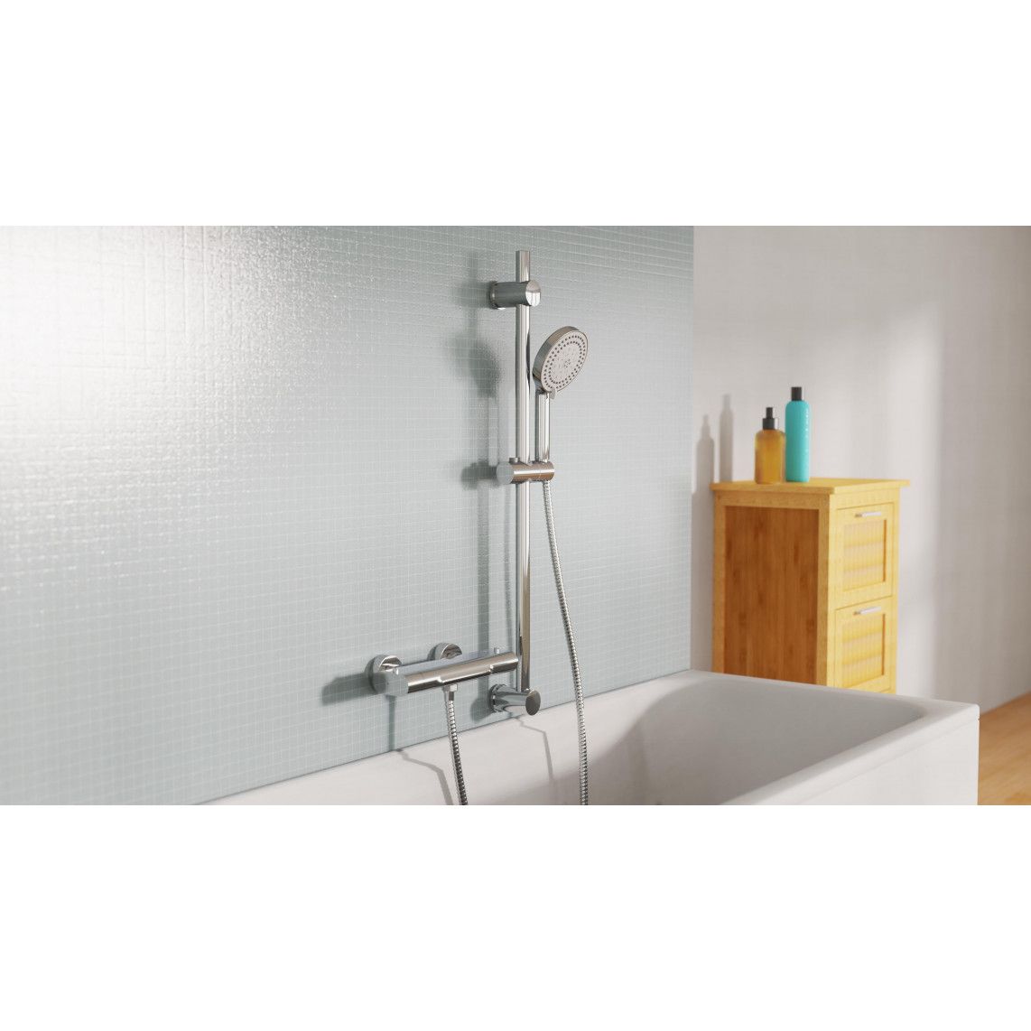 DX5082CSB PARMA Shower rail set, chrome vue 7