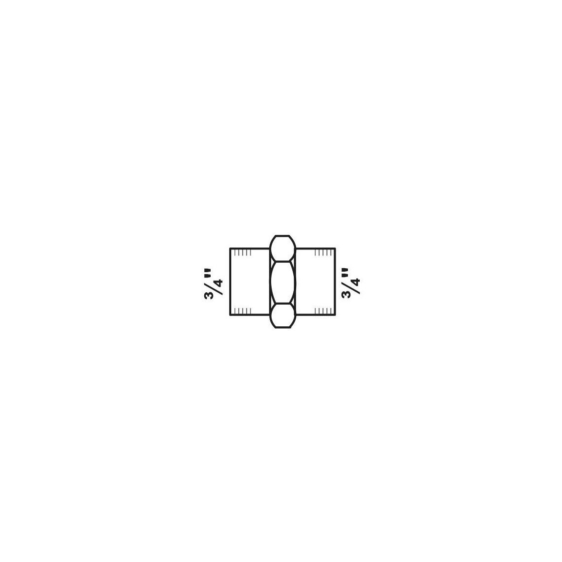 989807055 Screw connection, malleable galvanized, 3/4" female, conical sealing vue 2