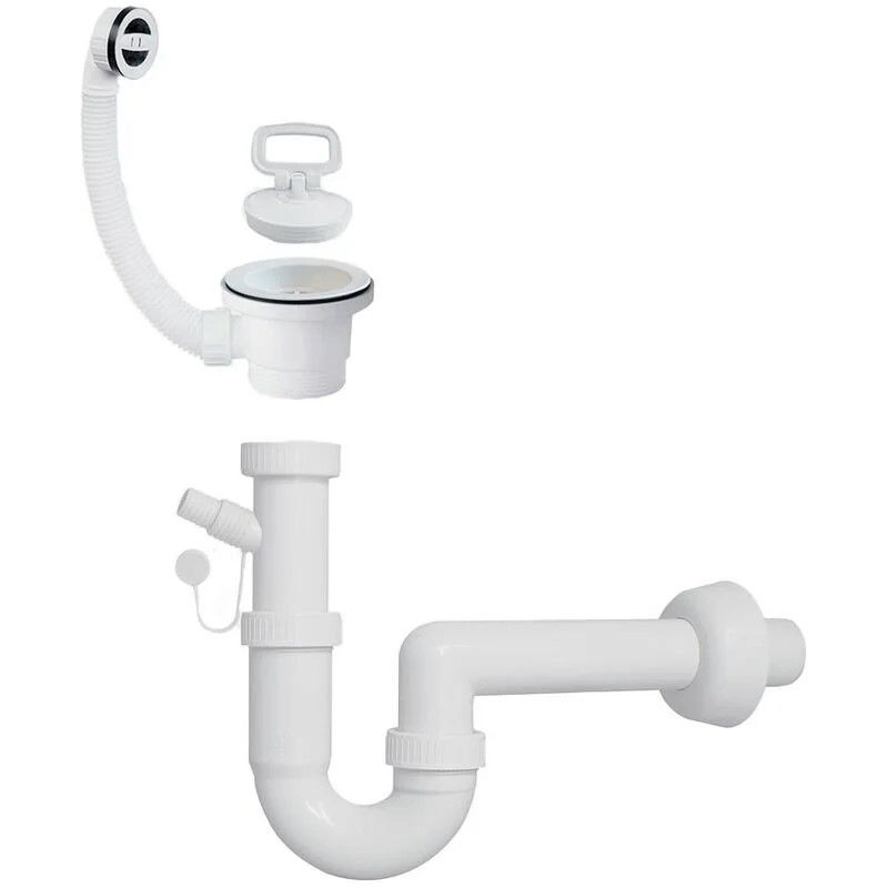 Deversoir – Avec Distributeur DE Savon, Fixation, Vidange ET Siphon – Plastique (polypropylène) – 25×40×60CM – Blanc