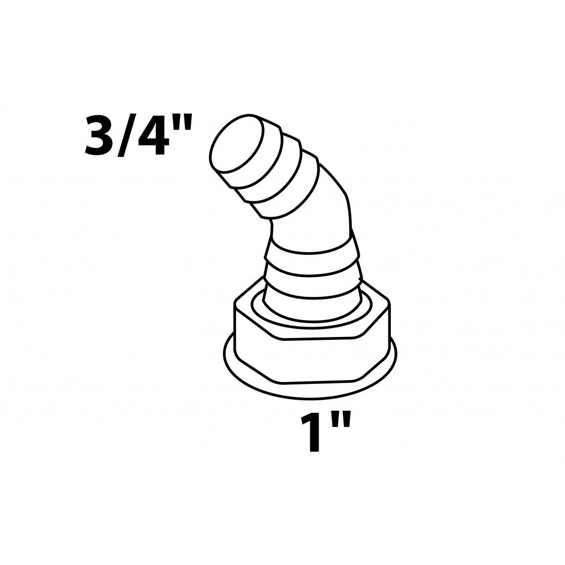 988379119 ECO-SAVE KS toestelaansluiting, Grijs, 45° 1"BI x 3/4"T vue 2