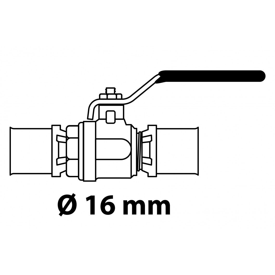 988723155 MS kogelkraan, blanco, 16 mm, voor meerlagen buis, pers vue 2