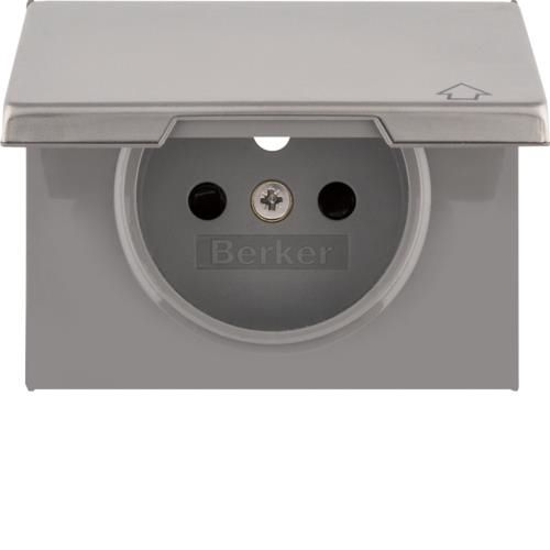 Sets de finition pour prise de courant à clapet Berker K.5 Inox