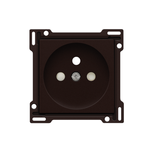 Set de finition pour prise de courant avec broche de terre et obturateurs de protection, profondeur d’encastrement de 28,5 mm, couleur dark brown coated