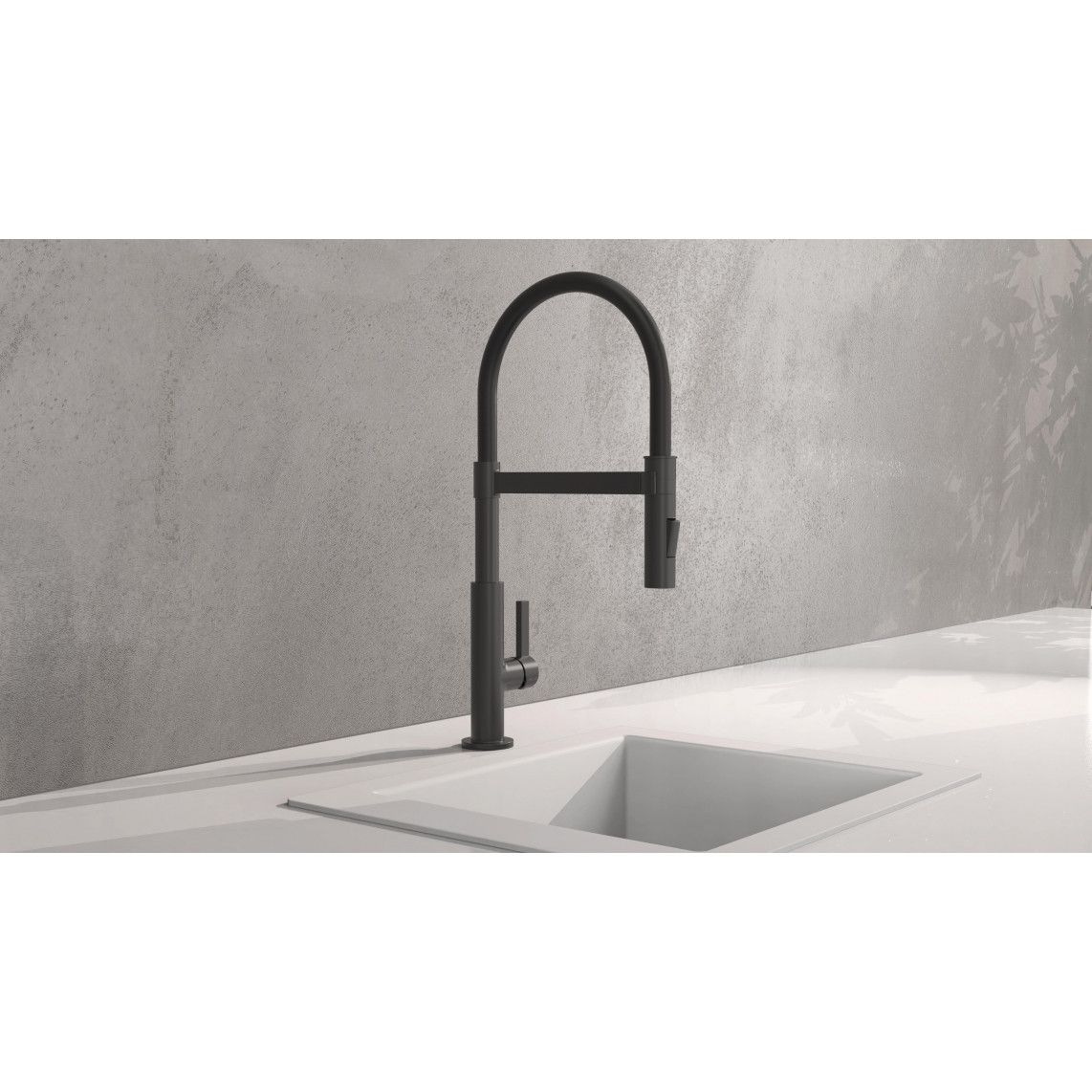 79147 MIAMI Sink mixer, black matt, with soft-touch hose vue 6