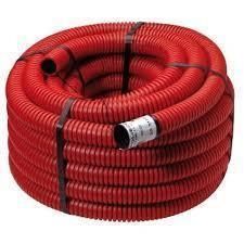 Tube de protection avec tire fil Rouge diamètre 63mm rouleau de 50m