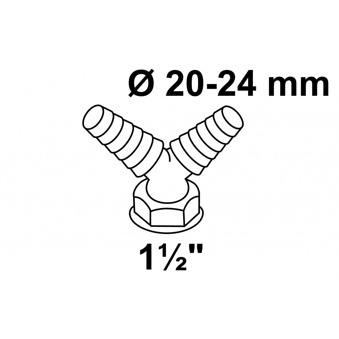 98028074 ECO-SAVE KS dubbele toestelaansluiting, grijs, 1 1/2"BI x Ø 20-24 mm vue 2
