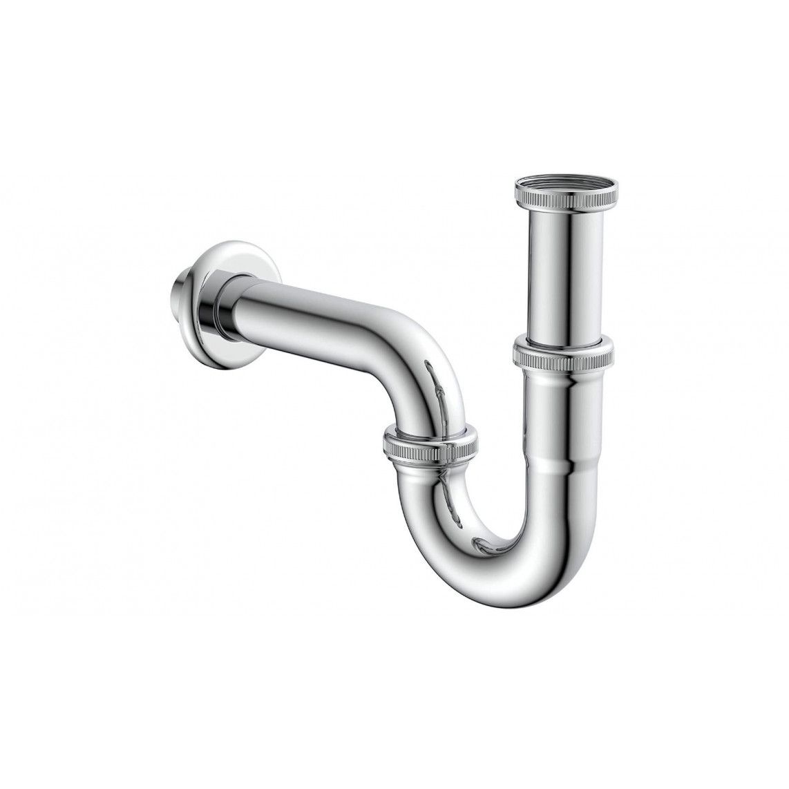 98800104 Wash basin tubular trap set, chrome, 1 1/4" x 32 mm, with fixing, with 2x angle valve vue 2