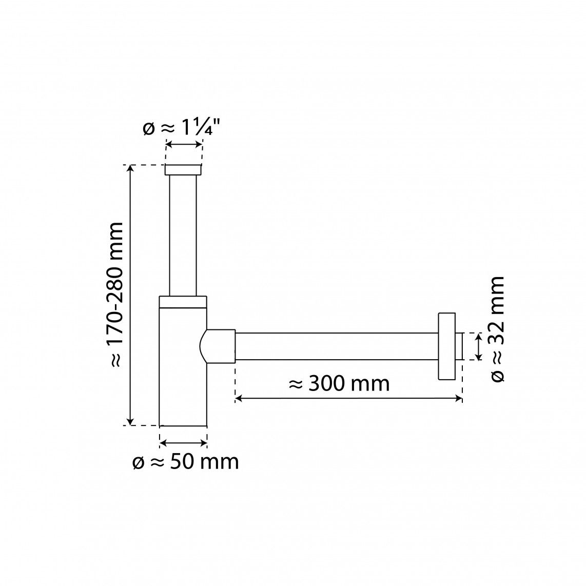 98166210 DS-5WK siphon à bouteille, chromé, 1 1/4" x 32 mm vue 10