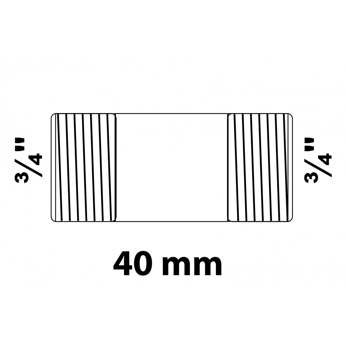 989823055 GI dubbele buisnippel, gegalvaniseerd, 3/4" x 40 mm, (23) vue 2