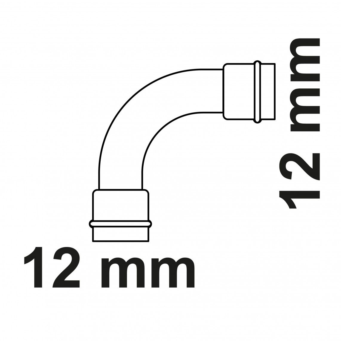 988610155 CU boog 90°, blanco, 12 mm, 2 mofen, (P5002) vue 2