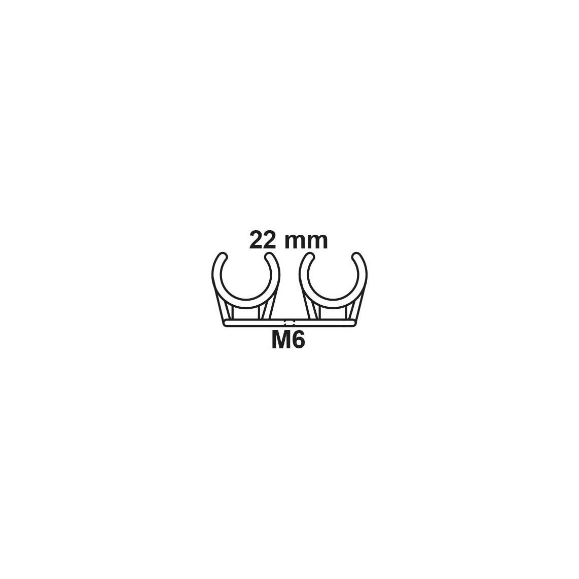 989189555 buis klembeugel, dubbel, 22 mm, met M6 draadbus (3x) vue 2