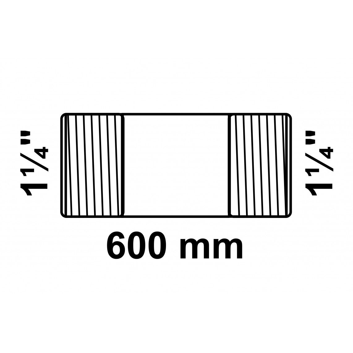 989828555 GI dubbele buisnippel, gegalvaniseerd, 1 1/4" x 600 mm, (23) vue 2